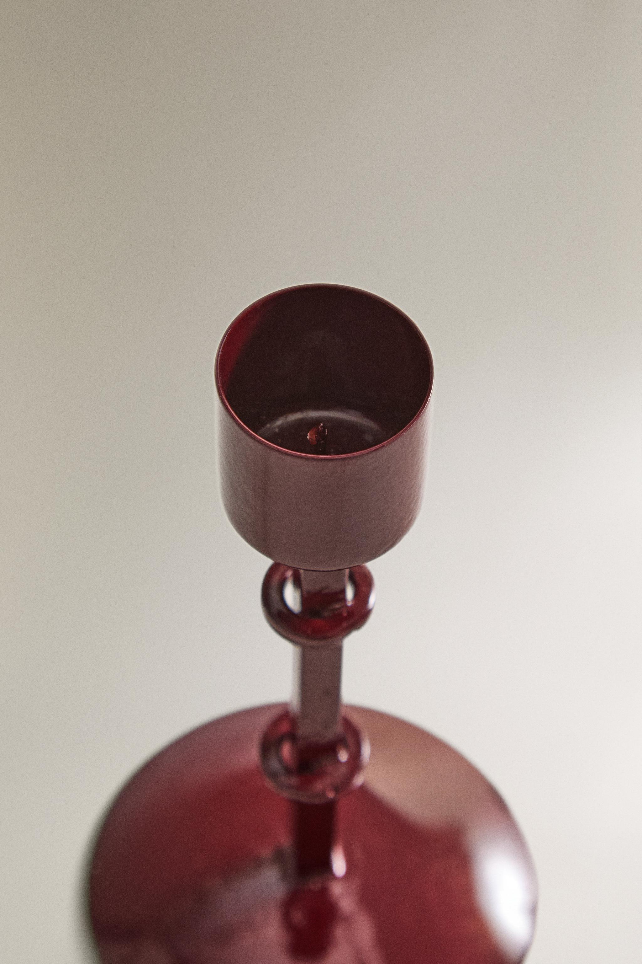 TALL METAL CHRISTMAS CANDLESTICK